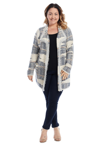 Printed Waterfall Relaxation Cozy Cardigan