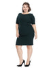 Sheath Dress with Side Buckle In Forest Green