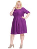Fit & Flare Dress In Textured Purple