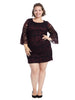Bell Sleeve Lace Shift Dress