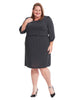 Elbow-length Sleeve Dress In Black Polka Dots Print