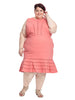Trumpet Knee Length Detail Pink Dress