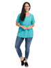 Embroidered Turquoise Top