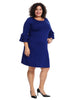 Tiered Sleeve Blueberry Sweater Dress