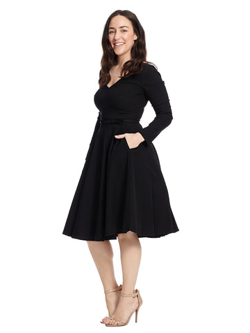 Long Sleeve Maude Fit And Flare Dress