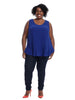 Mixed Media Top In Nile Blue