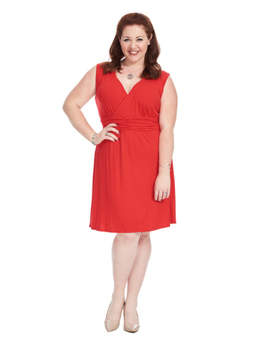 Ruched Waist Red Scarlet Dress