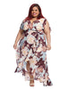 Short Sleeve Floral Faux Wrap Maxi With Tie Belt