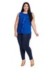 Drape Front Shell Top In Bold Blue