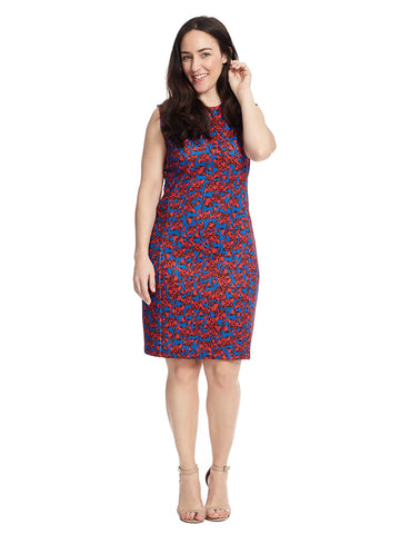 York Dress In Blue And Red Floral