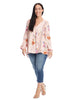 Lace Pink Floral Print Tunic Top