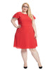 Cataline Crepe Fit And Flare Dress In Red