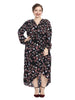 Long Sleeve Hi-Lo Dress In Multi Floral Print