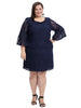 Bell Sleeve Navy Lace Dress