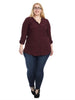 Roll Up Sleeve Blouse In Plum