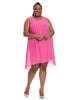 Chiffon Overlay Dress In Pink
