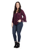 V-Neck Flare Sleeve Top In Eggplant