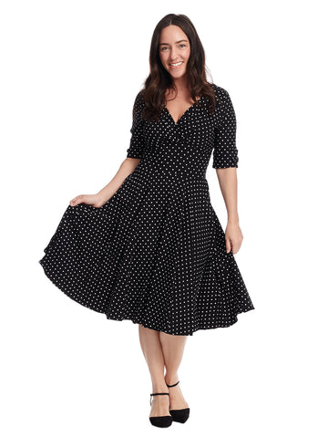 Delores Polka Dot Fit And Flare Dress