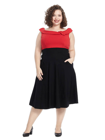 Tippi Dress In Red And Black