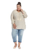 Embroidered Taupe Top