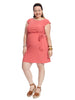 Front Tie Coral Sheath Dress