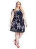 Dress With Cut Out Hem Detail In Navy Floral Print