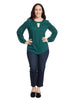 Keyhole Cutout Blouse In Pine