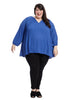 Pleated V-Neck Top In Dazzling Blue