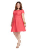 Knit Jacquard Dress With Front Pleat In Pink