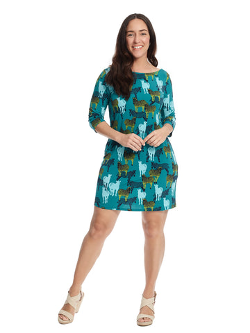 Safari Print Jersey Sheath Dress