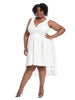 Hi-Lo Ivory Fit And Flare Dress