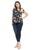 Floral Asymmetrical Top With Ties