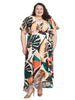 Tropical Palm Print True Wrap Dress