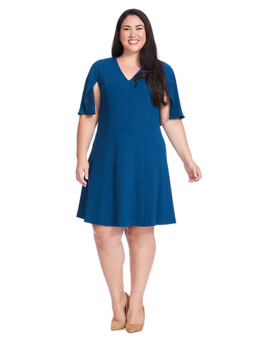 Fit & Flare Dress In Evening Blue