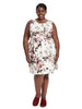 Sleeveless Fit And Flare Floral Printed Dress In Ivory
