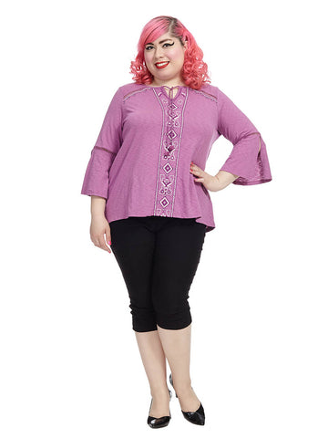 Embellished Top In Orchid