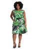 Textured Dress In Jungle Palm Print