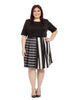 Pleated Dress In Mixed Stripe
