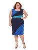 Lucia Dress In Blue Colorblocking