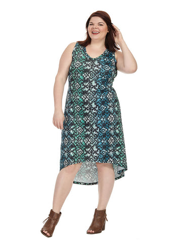 Blue Hues Hi-Lo Tank Dress