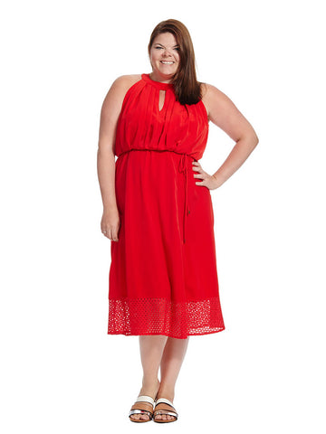 Keyhole Dress In Red