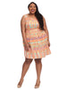Coral Dress In Psychedelic Print