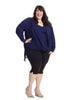 Draped Front Blouse In Royal Blue