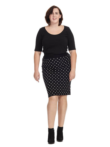 Polka Dot Fitted Skirt