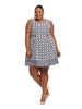 Boat Neck Dress In Octagon Print