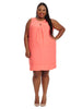 Front Pleat Dress in Coral