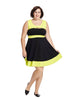 Colorblocked Peekaboo Dress In Yellow And Black