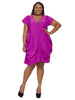 Zip Front Tunic Dress In Orchid