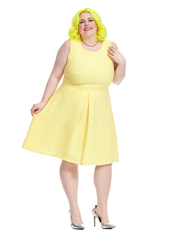 Fit & Flare Dress In Sunshine Yellow