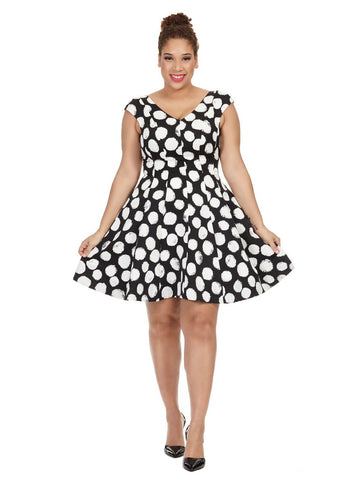Dress in Black & White Polka Dot